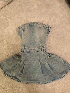 Zara Light Blue Denim Mini Dress